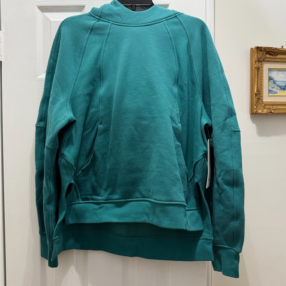 NWT New with Tags Lululemon Scuba Oversized Side Slit Hoodie Teal Sweatshirt M/L